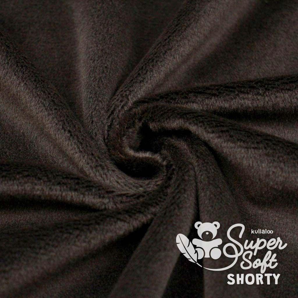 Plüschstoff Shorty uni 75x100cm dunkelbraun schoko – Kullalo